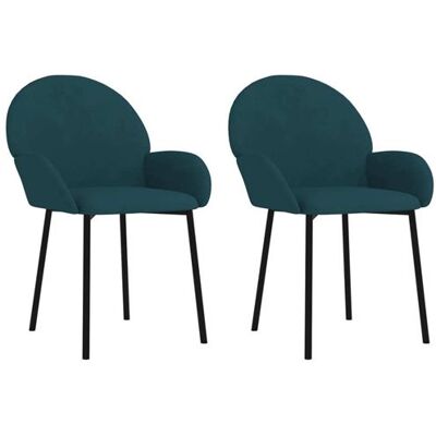 vidaXL Eetkamerstoelen 2 st fluweel blauw344762 vidaXL Eetkamerstoelen 2 st fluweel blauw344762