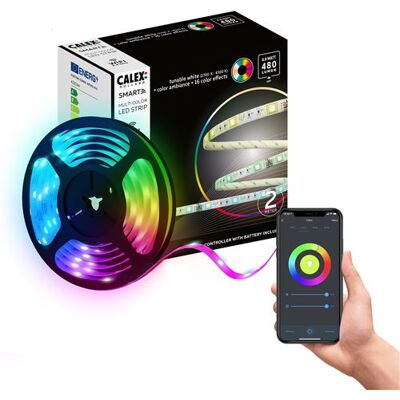 Calex Smart zelfklevend aangesloten LED-lint met muziekfunctie Calex Smart zelfklevend aangesloten LED-lint met muziekfunctie