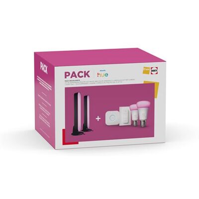 Philips Ontdekkingspakket Starterskit Hue Ambiance Wit en Kleur + Bridge + Afstandsbediening + 2 Philips Hue Play-lichtbalken Philips Ontdekkingspakket Starterskit Hue Ambiance Wit en Kleur + Bridge + Afstandsbediening + 2 Philips Hue Play-lichtbalken