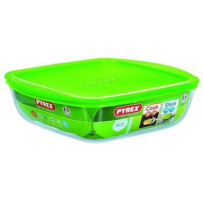 PYREX SQUARE DISH WITH PLASTIC LID 2,20 L 25X22 PYREX SQUARE DISH WITH PLASTIC LID 2,20 L 25X22