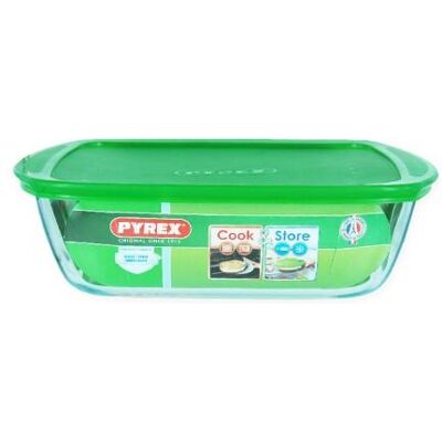 PYREX SQUARE DISH WITH PLASTIC LID 2,60 L 28 PYREX SQUARE DISH WITH PLASTIC LID 2,60 L 28