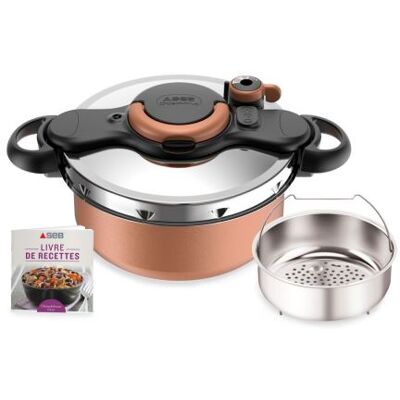 Seb ClipsoMinut'® DUO 5L Snelkookpan Grijs en Bruin Seb ClipsoMinut'® DUO 5L Snelkookpan Grijs en Bruin