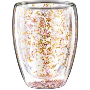 Dubbelwandig glas met glinsterende sterren Originele mok witte mok Dubbelwandig glas met glinsterende sterren Originele mok witte mok