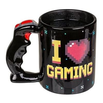 Thermo-reactieve Mok I Love gaming joystick handvat Thermoreact zwart Thermo-reactieve Mok I Love gaming joystick handvat Thermoreact zwart
