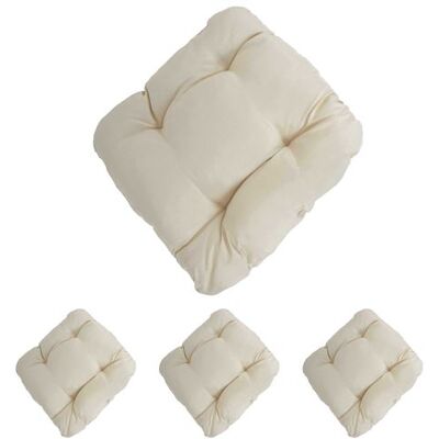 Générique Set van 4 zitkussens Dublin, stoelkussens 41x38x8cm ~ crème Générique Set van 4 zitkussens Dublin, stoelkussens 41x38x8cm ~ crème