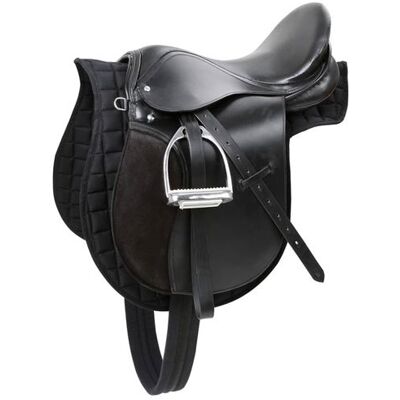 Kerbl Zwart leren zadel, paardenstaluitrusting, multifunctioneel gebruik, 32197 Kerbl Zwart leren zadel, paardenstaluitrusting, multifunctioneel gebruik, 32197