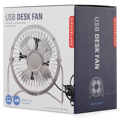 Kikkerland Usb Metal Desk Fan - Silver Kikkerland Usb Metal Desk Fan - Silver