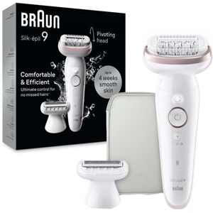Elektrische epilator - BRAUN - Silk-épil 9 - Gemakkelijk ontharen - Langdurig zachte huid - 9-030 - Wit / Roze Elektrische epilator - BRAUN - Silk-épil 9 - Gemakkelijk ontharen - Langdurig zachte huid - 9-030 - Wit / Roze
