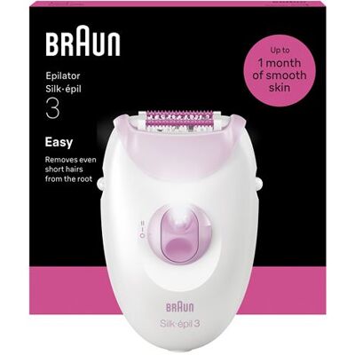 Braun Elektrische epilator Silk Épil 3 SE3-000 Wit Braun Elektrische epilator Silk Épil 3 SE3-000 Wit