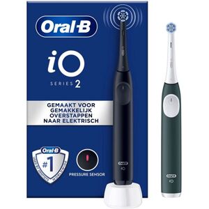 Oral B Oral-B Elektrische tandenborstel iO2 Duo Night Black & Green Forest Oral B Oral-B Elektrische tandenborstel iO2 Duo Night Black & Green Forest