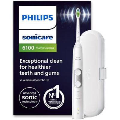 Philips Elektrische tandenborstel Sonicare ProtectiveClean 6100 HX6877/28 Wit Philips Elektrische tandenborstel Sonicare ProtectiveClean 6100 HX6877/28 Wit