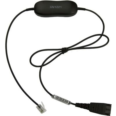 Jabra GN1221 Sound Limiter - Kabel voor telefoonhoorn - RJ-9 male naar Quick Disconnect - 80 cm Jabra GN1221 Sound Limiter - Kabel voor telefoonhoorn - RJ-9 male naar Quick Disconnect - 80 cm