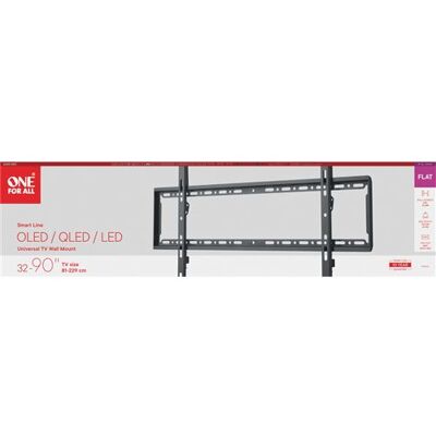 One For All Smart Vaste Wandbeugel Flat 8° Zwart Voor Tv-schermen Van 32“ Tot 90” One For All Smart Vaste Wandbeugel Flat 8° Zwart Voor Tv-schermen Van 32“ Tot 90”