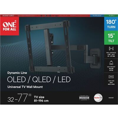 One For All Draaibare Tv-muurbeugel Dynamic Wm5457 Voor Tvs Van 32" Tot 77" One For All Draaibare Tv-muurbeugel Dynamic Wm5457 Voor Tvs Van 32" Tot 77"