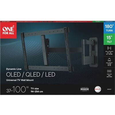One For All Draaibare Tv-muurbeugel Dynamic Wm5657 Voor Tvs Van 37" Tot 100" One For All Draaibare Tv-muurbeugel Dynamic Wm5657 Voor Tvs Van 37" Tot 100"