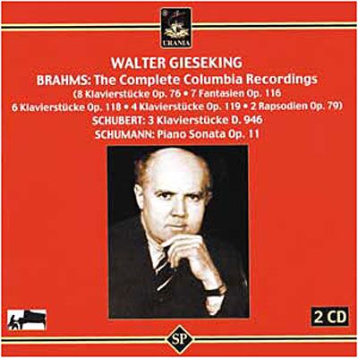 Urania Walter Gieseking,klavier - Johannes Brahms Urania Walter Gieseking,klavier - Johannes Brahms