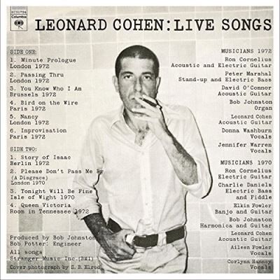 Sony Leonard Cohen: Live Songs/Lp Sony Leonard Cohen: Live Songs/Lp