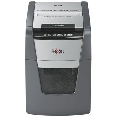 Rexel Optimum AutoFeed+ 100M - Papiervernietiger - micro-snijder - 2 x 15 mm - P-5 Rexel Optimum AutoFeed+ 100M - Papiervernietiger - micro-snijder - 2 x 15 mm - P-5