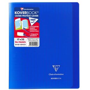 Clairefontaine Koverbook-schrift 17 x 22 cm 96 pagina's groot ruitjespatroon Marineblauw Clairefontaine Koverbook-schrift 17 x 22 cm 96 pagina's groot ruitjespatroon Marineblauw