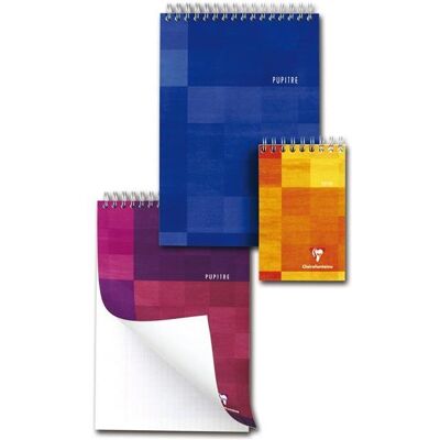 Clairefontaine NOTABLOK MET PIRAAL "PUPITRE" 8,5X14 160BLZ GERUIT 5X5 Clairefontaine NOTABLOK MET PIRAAL "PUPITRE" 8,5X14 160BLZ GERUIT 5X5