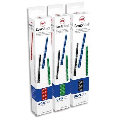 GBC CombBind - 8 mm - 21 ringen - A4 (210 x 297 mm) - 45 vellen - wit - 100 stuks plastic inbindkam - voor CombBind ibiMaster 250e GBC CombBind - 8 mm - 21 ringen - A4 (210 x 297 mm) - 45 vellen - wit - 100 stuks plastic inbindkam - voor CombBind ibiMaster 250e