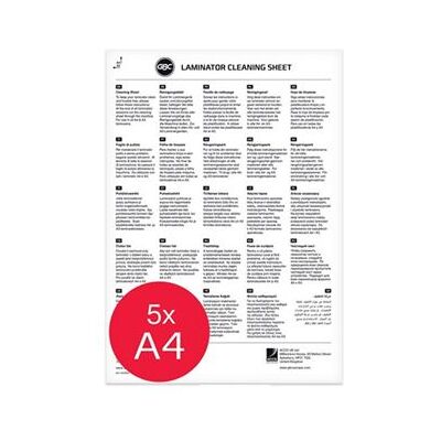 ACCO Brands GBC - Reinigingsvellen - voor Fusion 1000L A4, 1100L A4, 3000L A4; Heatseal H65 A4; Inspire A4 ACCO Brands GBC - Reinigingsvellen - voor Fusion 1000L A4, 1100L A4, 3000L A4; Heatseal H65 A4; Inspire A4