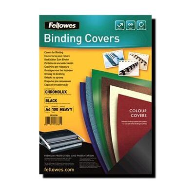 Fellowes Chromolux - Glanzend - A4 (210 x 297 mm) - zwart - 100 stuks kartonnen bindomslag Fellowes Chromolux - Glanzend - A4 (210 x 297 mm) - zwart - 100 stuks kartonnen bindomslag