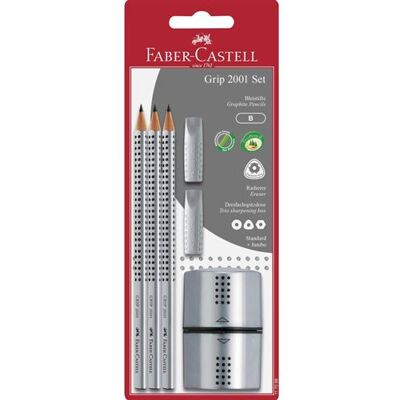 Faber-Castell FABER C BL 3 CRAYONS GRIP 2001 HB + TC + Faber-Castell FABER C BL 3 CRAYONS GRIP 2001 HB + TC +