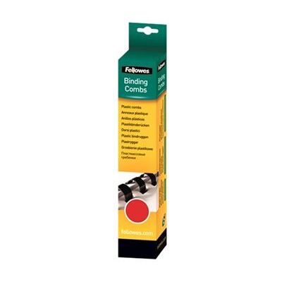 Fellowes Plastic Comb Round - Polyvinylchloride (PVC) - 6 mm - 21 ringen - A4 (210 x 297 mm) - 20 vellen - rood - 25 stuks plastic inbindkam voor eindklanten Fellowes Plastic Comb Round - Polyvinylchloride (PVC) - 6 mm - 21 ringen - A4 (210 x 297 mm) - 20 vellen - rood - 25 stuks plastic inbindkam voor eindklanten
