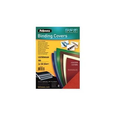 Fellowes Delta - A4 (210 x 297 mm) - rood - 250 g/m² - 100 stuks inbindhoes Fellowes Delta - A4 (210 x 297 mm) - rood - 250 g/m² - 100 stuks inbindhoes