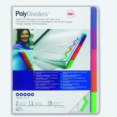 GBC PolyDividers - A4 (210 x 297 mm) - blauw, paars, groen, oranje, roze - 5 rol(len) polypropyleen inbindhoes GBC PolyDividers - A4 (210 x 297 mm) - blauw, paars, groen, oranje, roze - 5 rol(len) polypropyleen inbindhoes