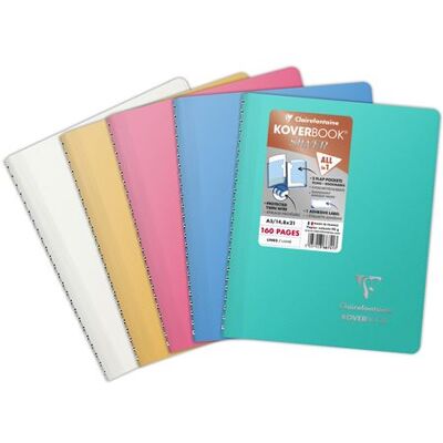 Clairefontaine Koverbook A5 gelinieerd notitieboek 160 pagina's 14,8 x 21 cm Zilver Clairefontaine Koverbook A5 gelinieerd notitieboek 160 pagina's 14,8 x 21 cm Zilver