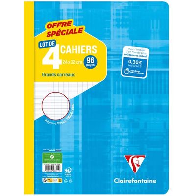 Clairefontaine CLAIRFTN RDC6 LOT 4 CAH PIQ 96P 24X32 SY Clairefontaine CLAIRFTN RDC6 LOT 4 CAH PIQ 96P 24X32 SY