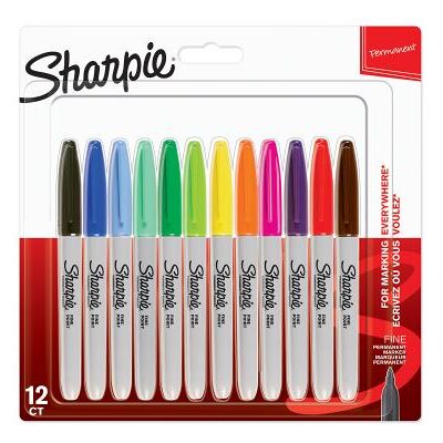 Blister 12 Sharpie Permanent Markers Fijne Punt Blister 12 Sharpie Permanent Markers Fijne Punt