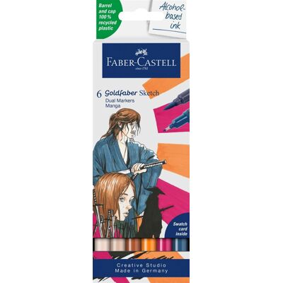 Set van 6 Goldfaber Sketchmarker Faber-Castell Manga Set van 6 Goldfaber Sketchmarker Faber-Castell Manga