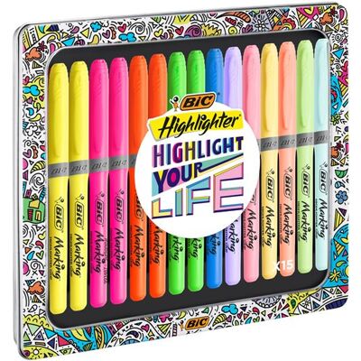 Bic Highlighter Box - 20 X Highlight Your Life Bic Highlighter Box - 20 X Highlight Your Life