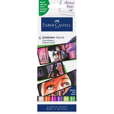 Set van 6 Goldfaber Sketchmarker Faber-Castell Illustratie Set van 6 Goldfaber Sketchmarker Faber-Castell Illustratie