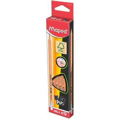 Maped Black'peps Gum Tip Potlood Hb Lood Maped Black'peps Gum Tip Potlood Hb Lood