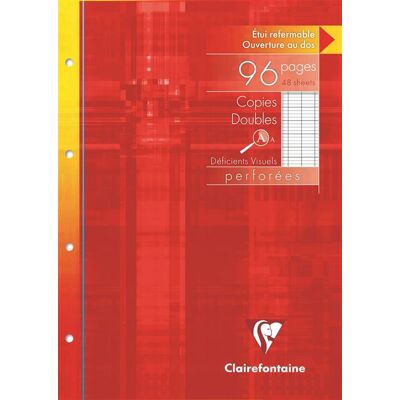 Etui voor dubbele kopieën Clairefontaine voor slechtzienden 96 pagina's Etui voor dubbele kopieën Clairefontaine voor slechtzienden 96 pagina's