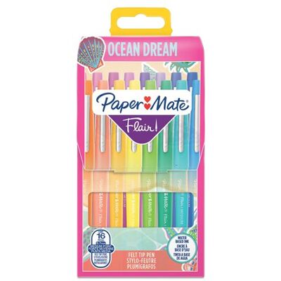 Papermate Etui met 16 viltstiften Paper Mate Flair Océan Middelmatige punt 0,7 mm Papermate Etui met 16 viltstiften Paper Mate Flair Océan Middelmatige punt 0,7 mm