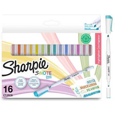 Sharpie S. marker en markeerstift Note Duo - Blisterverpakking van 16 Sharpie S. marker en markeerstift Note Duo - Blisterverpakking van 16