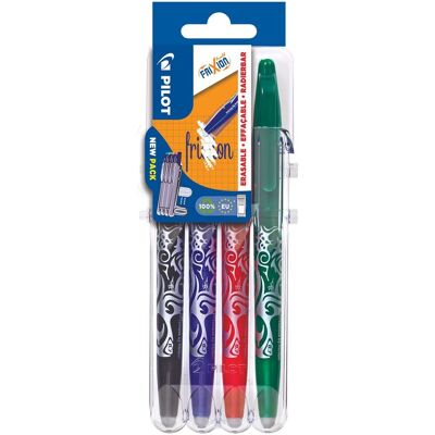 Set van 4 Pilot Frixion Bal 07 Zwart Blauw Rood en Groen Set van 4 Pilot Frixion Bal 07 Zwart Blauw Rood en Groen