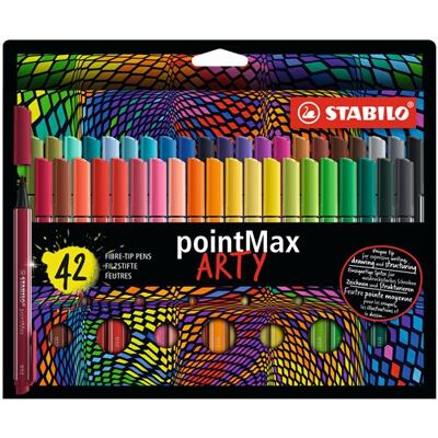 Kartonnen etui 42 Stabilo PointMax Arty viltstiften 0,8 mm Kartonnen etui 42 Stabilo PointMax Arty viltstiften 0,8 mm