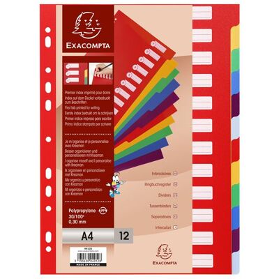 Exacompta TABBLADEN A4 PP 30/100 12 INDELINGEN Exacompta TABBLADEN A4 PP 30/100 12 INDELINGEN