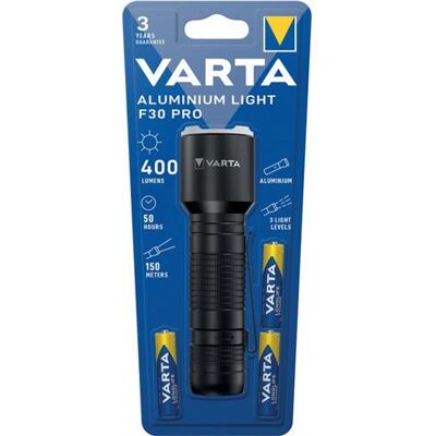 Varta Zaklamp Light F30 Pro Aluminium Zwart Varta Zaklamp Light F30 Pro Aluminium Zwart