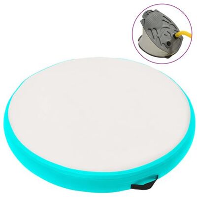 vidaXL Gymnastiekmat met pomp opblaasbaar 100x100x10 cm PVC groen vidaXL Gymnastiekmat met pomp opblaasbaar 100x100x10 cm PVC groen