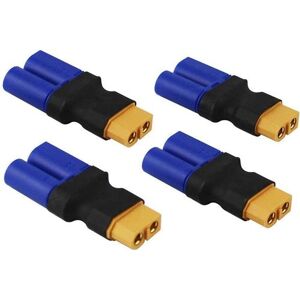 Set van 4 Adapters XT60 Vrouwelijk naar EC5 Mannelijk Verbindt LiPo Batterijen met RC Apparaten Ideaal voor Vliegtuigen, Auto's, Helikopters, Geel, Plastic Set van 4 Adapters XT60 Vrouwelijk naar EC5 Mannelijk Verbindt LiPo Batterijen met RC Apparaten Ideaal voor Vliegtuigen, Auto's, Helikopters, Geel, Plastic