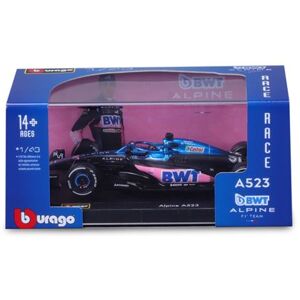 Bburago 1/43 Racing 2023 F1 Alpine voertuig met Ocon helm Bburago 1/43 Racing 2023 F1 Alpine voertuig met Ocon helm