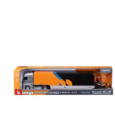 Bburago 1/13 Mclaren Mcl38-vrachtwagen Met Formule 1 1/43 Mcl38 - Circuits & Voertuigen Bburago 1/13 Mclaren Mcl38-vrachtwagen Met Formule 1 1/43 Mcl38 - Circuits & Voertuigen