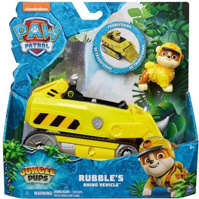 Voertuig met Rubble Paw Patrol Jungle Pups actiefiguur Voertuig met Rubble Paw Patrol Jungle Pups actiefiguur